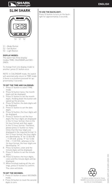 Shark watch instructions sale