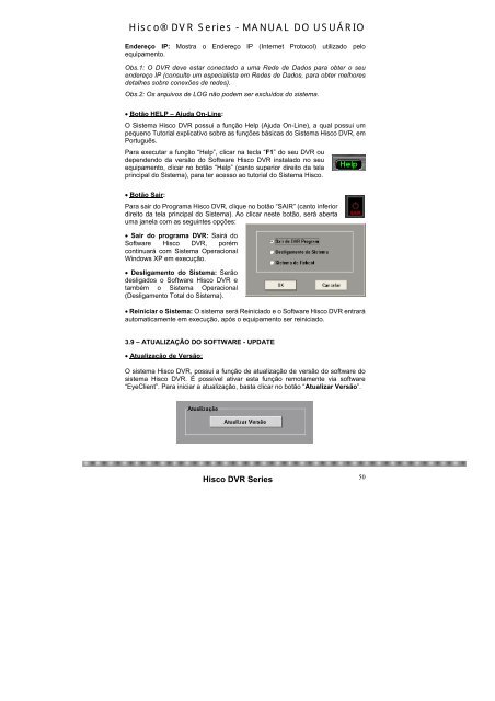 Hisco® DVR Series MANUAL DO USUÁRIO