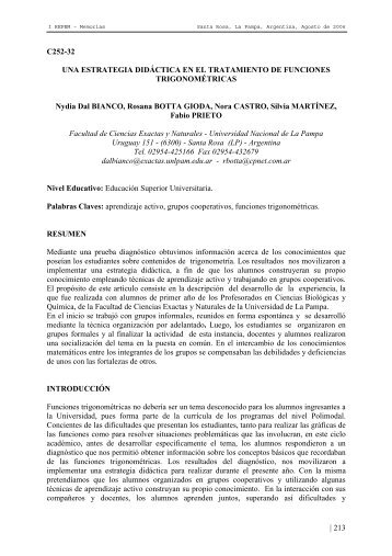 Una estrategia didáctica en el tratamiento de funciones ...