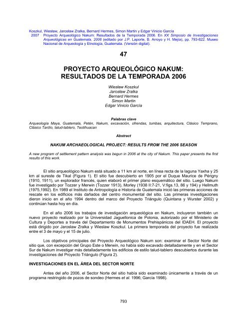 proyecto arqueologico nakum: resultados - Asociacion Tikal