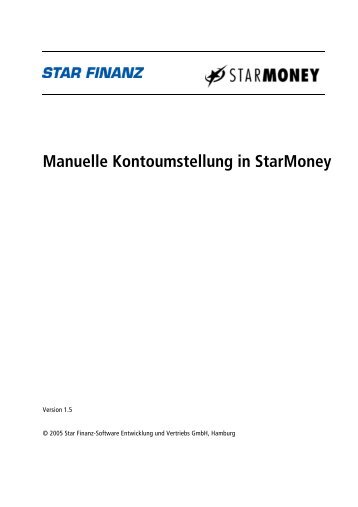 Manuelle Kontoumstellung in StarMoney