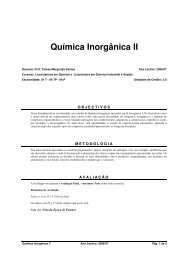 Química Inorgânica 2 - Universidade de Aveiro