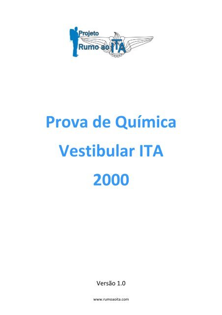 Prova de Química Vestibular ITA 2000 - Rumo ao ITA