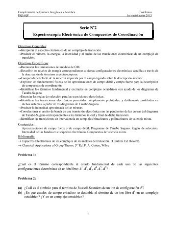 Guía Serie 2 - Departamento de Química Inorgánica, Analítica y ...