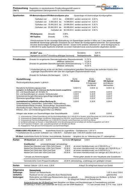 Download Preisaushang - Raiffeisenbank Roth-Schwabach eG