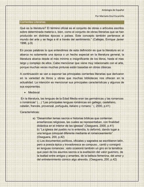 Corrientes Literarias Qué es la literatura? El término oficial es el ...