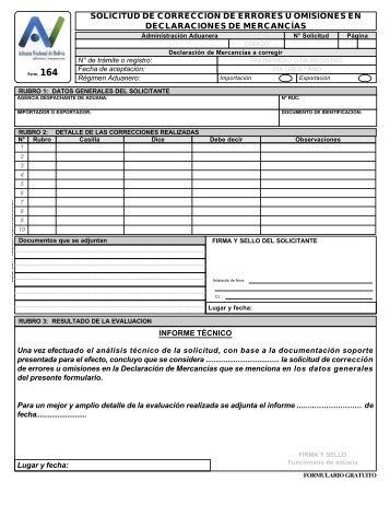 solicitud de correccion de errores u omisiones en ... - Sidunea