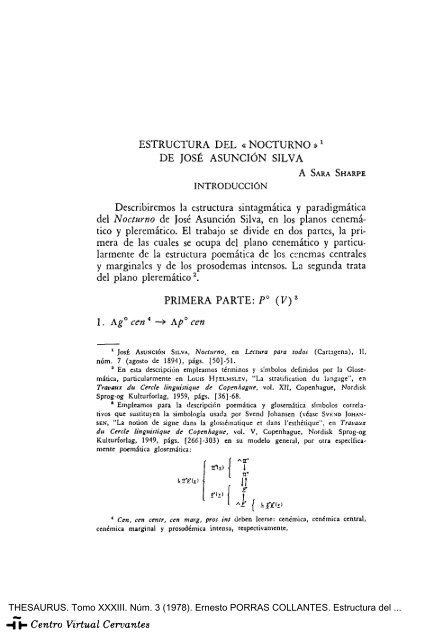 Estructura del «Nocturno» de José Asunción Silva - Centro Virtual ...