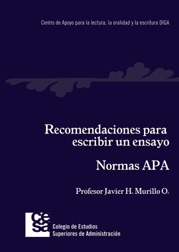 Recomendaciones para escribir un ensayo Normas APA