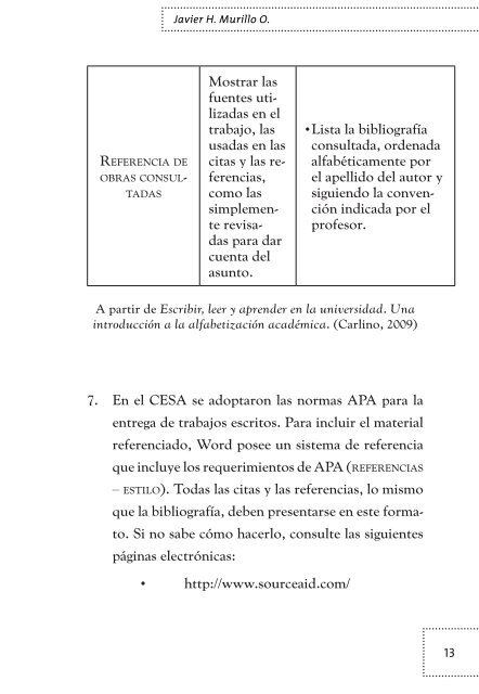 Recomendaciones para escribir un ensayo Normas APA