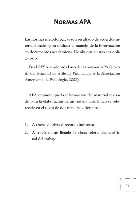 Recomendaciones para escribir un ensayo Normas APA