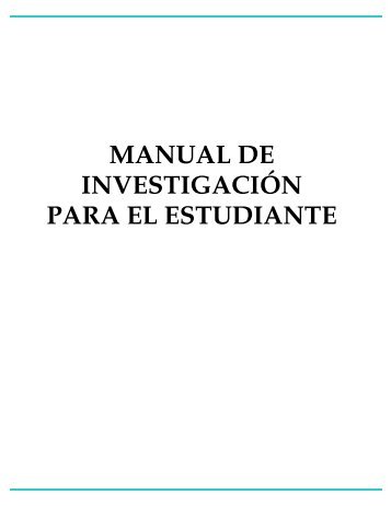 Manual de Investigación para el Estudiante ( pdf 568 KB) - CRA