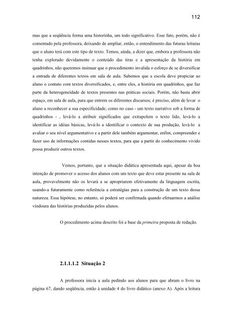 o ensino/aprendizagem da produção textual na quinta série