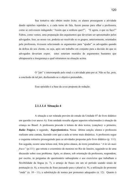 o ensino/aprendizagem da produção textual na quinta série