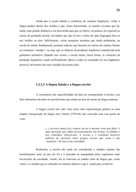 o ensino/aprendizagem da produção textual na quinta série