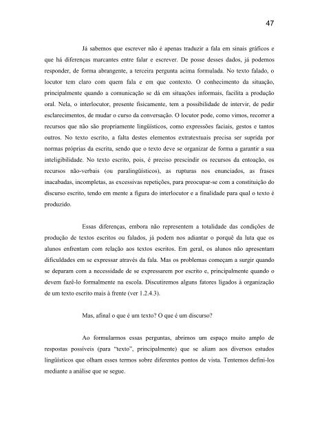 o ensino/aprendizagem da produção textual na quinta série