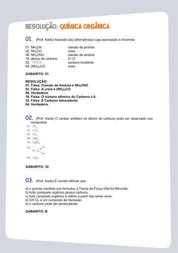 RESOLUÇÃO: QUÍMICA ORGÂNICA - VestibularBR