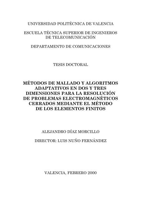métodos de mallado y algoritmos adaptativos en dos - Repositorio ...