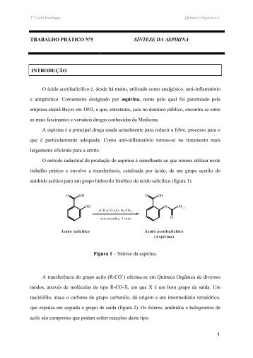 1 TRABALHO PRÁTICO Nº5 SÍNTESE DA ASPIRINA INTRODUÇÃO ...