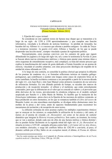 La métrica de los poemas noticieros e historiográficos - Centro de ...
