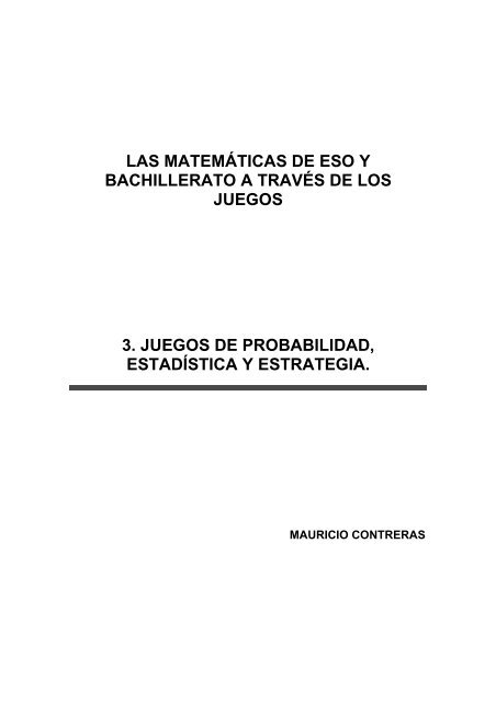 Juegos de azar y de estrategia - mauricio contreras