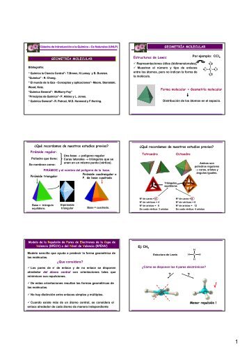 GEOMETRÍA MOLECULAR Estructuras de Lewis ... - Cátedras