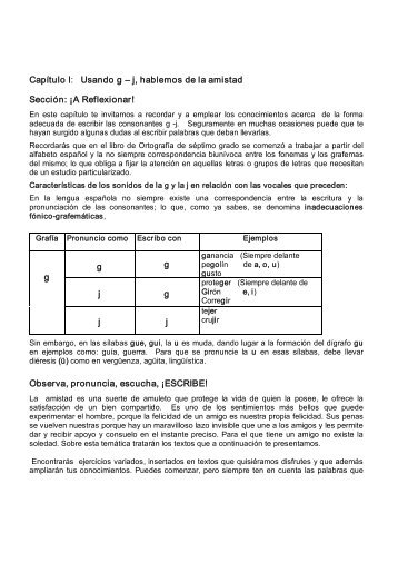 Capítulo I: Usando g – j, hablemos de la amistad ... - Cubaeduca