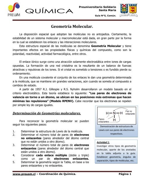 GC 5 Geometria Molecular.pdf - Preuniversitario Solidario Santa María
