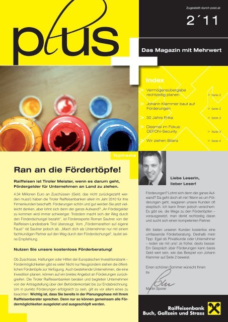 Magazin "plus 2/11" - Raiffeisen