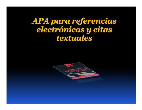 APA para referencias electrónicas y citas textuales - Didactica