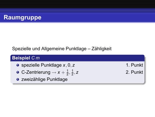 Einführung in die Kristallographie - Institut für Mineralogie