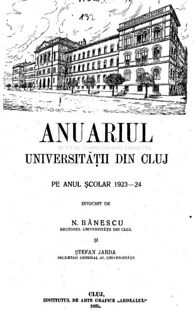 Anuar universitar - Lucian Blaga