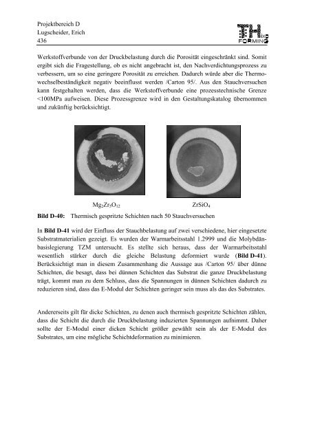 Projektbereich D Lugscheider, Erich 383 Projektbereich D ... - SFB 289