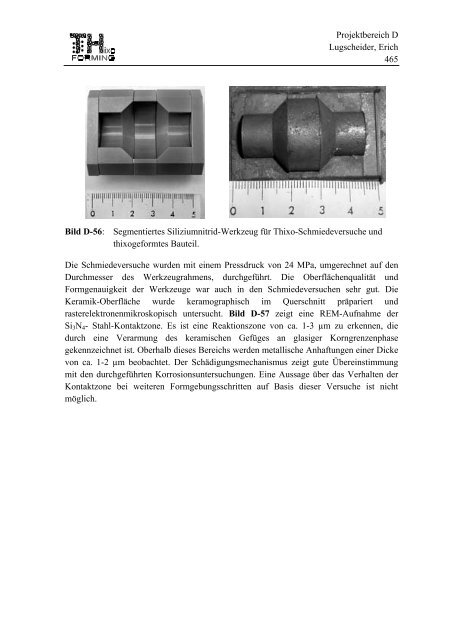 Projektbereich D Lugscheider, Erich 383 Projektbereich D ... - SFB 289