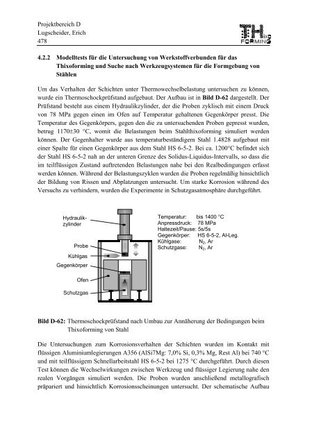 Projektbereich D Lugscheider, Erich 383 Projektbereich D ... - SFB 289