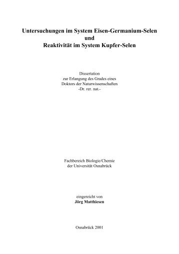 1.2 Gläser im System Fe-Ge-Se - repOSitorium - Universität Osnabrück