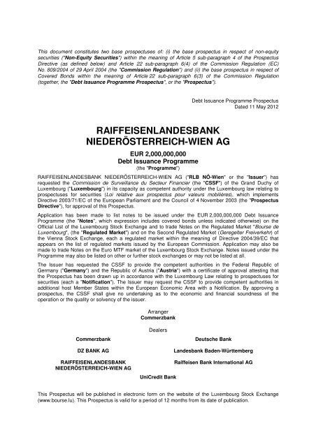 RAIFFEISENLANDESBANK NIEDERÖSTERREICH-WIEN AG