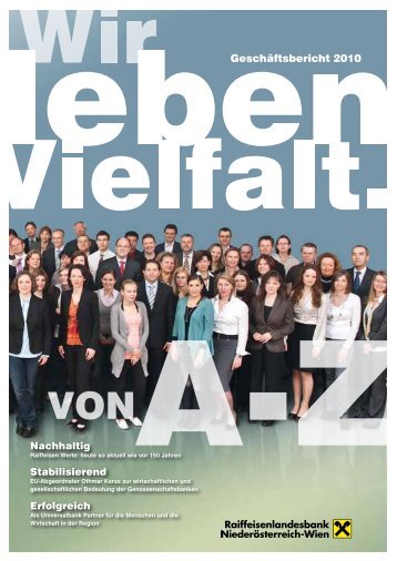 Geschäftsbericht 2010 - Raiffeisenlandesbank Niederösterreich-Wien