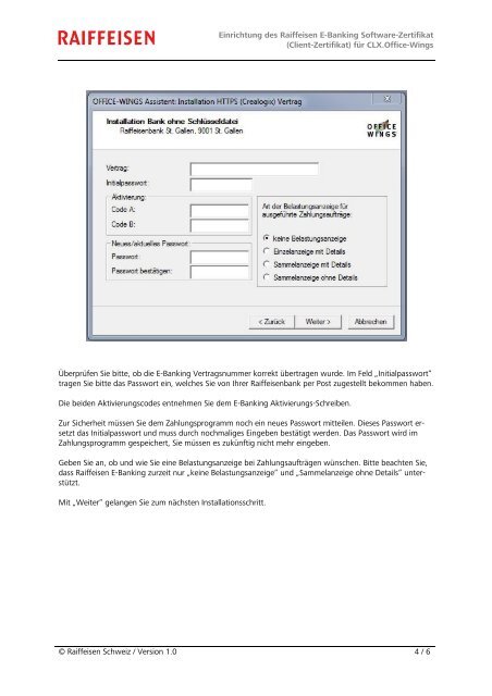 Einrichtung des Raiffeisen E-Banking Software-Zertifikat (Client ...