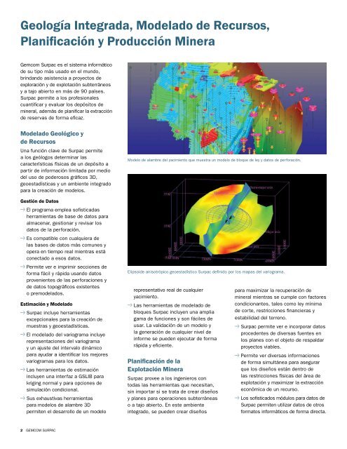 Gemcom Surpac™ es el software de geología y planificación más ...