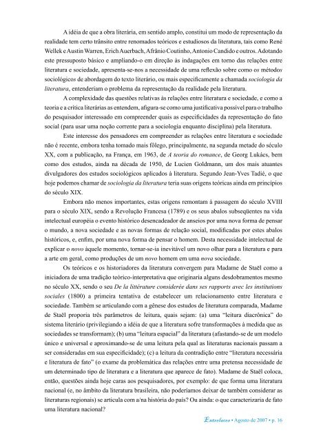 A sociologia da literatura: origens e questionamentos - Revista ...