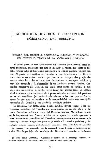 Sociología jurídica y concepción normativa del Derecho