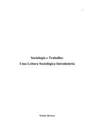 Sociologia e Trabalho: Uma Leitura Sociológica Introdutória - IFG