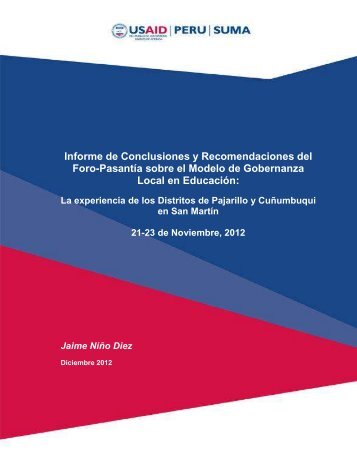 Informe de Conclusiones y Recomendaciones del Foro-Pasantía ...