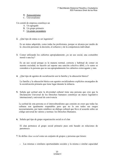 Unidad 4 La dimensión sociocultural del ser humano - adistanciaginer