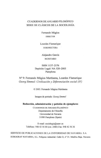 Serie Clasicos Sociologia Vol 09_2003.pdf - Universidad de Navarra