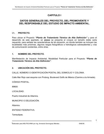 “Planta de tratamiento Termico de Alta Definicion - sinat - Semarnat