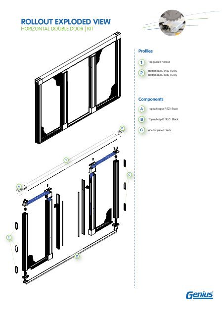With flat bottom rail Retractable insect screen door - Fandis