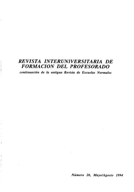 REVISTA INTERUNIVERSITARIA DE FORMACION DEL ...