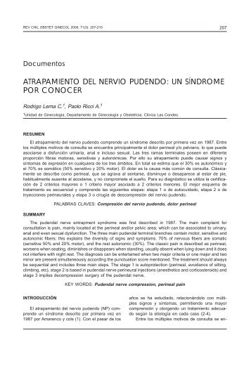 atrapamiento del nervio pudendo: un síndrome por conocer - SciELO